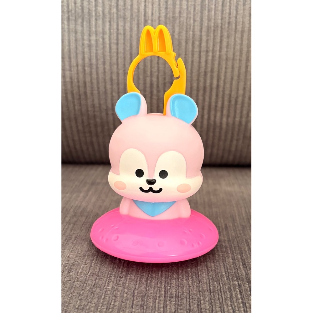 McDonalds BT21 Mang Happy Meal Toy Pink Bunny UFO Clip Keychain BTS Line Friends